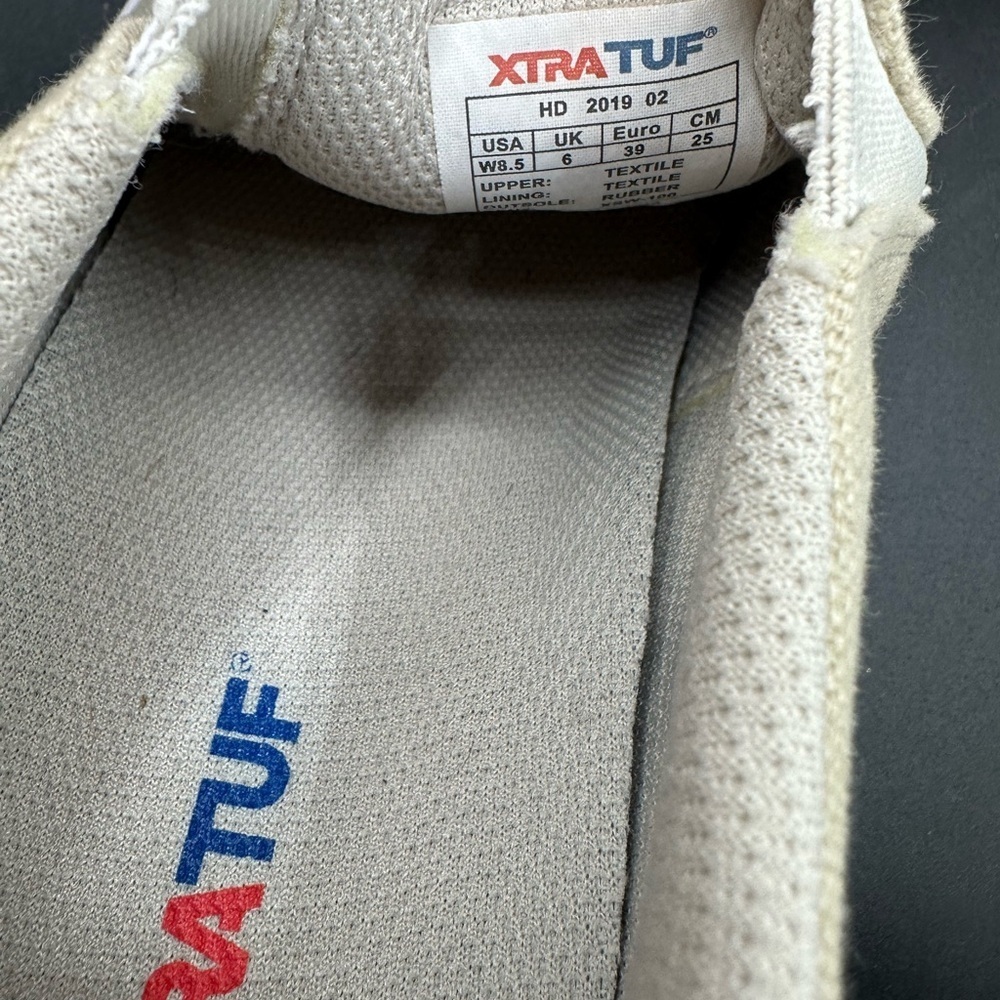 EUC Xtratuf Women's Canvas Sharkbyte Deck Shoe Cream Boat Shoes 8.5 - Picture 6 of 7